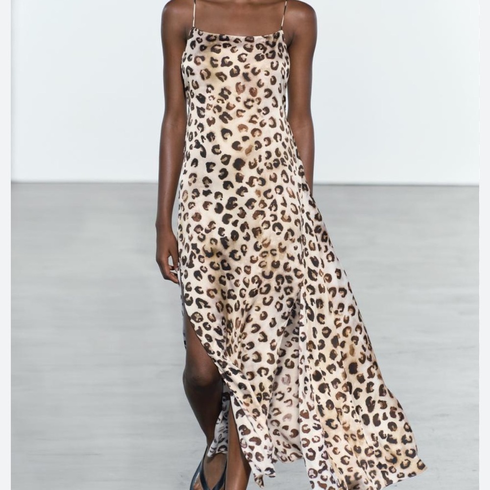 Zara Asymmetrical Leopard Print Dress